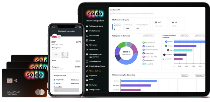 La plateforme de gestion des dépenses, Soldo, propose également des cartes MasterCard physiques ou virtuelles. @soldo