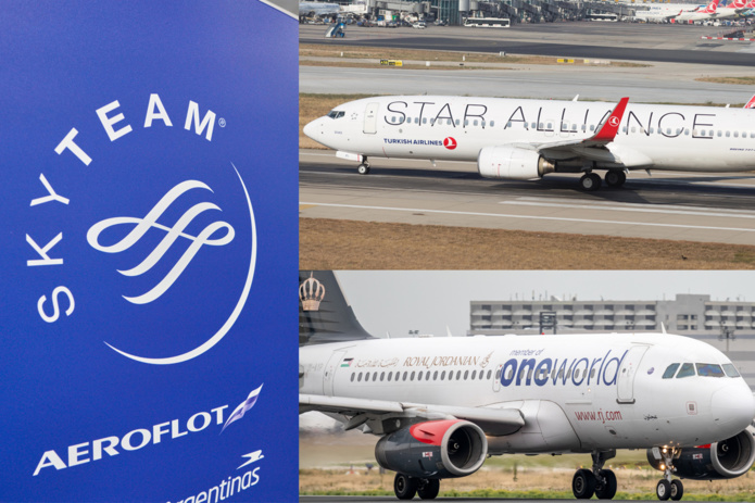 Star Alliance, OneWorld, Skyteam que deviennent-elles ? Au fond la seule véritable et puissante alliance qui reste est encore IATA qui refuse ce qualificatif. Montage images Depositphotos.com