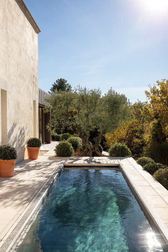 Sur les terrasses, les oliviers invitent les clients à plonger dans l'art de vivre provençal (© Thomas Eugster/Coquillade Provence)