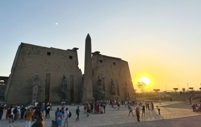 Coucher de soleil sur le temple de Louxor (©PB)