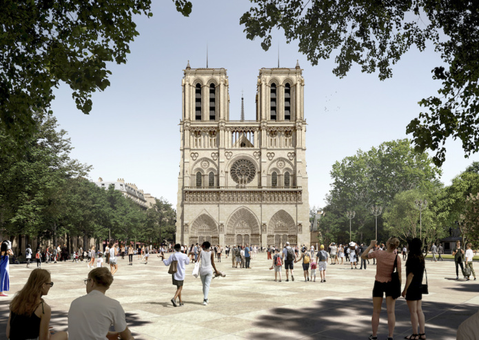 La Ville de Paris présente son projet de réaménagement des abords de la cathédrale - Photo : ©Bureau Bas Smet