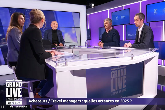 Quelles sont les attentes des Acheteurs et travel managers en 2025 ? Un thème abordé pendant le Grand Live du Voyage d’affaires de CDS Groupe, jeudi 16 janvier 2024. @Capture d’ecran