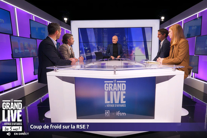 Jeudi 16 janvier 2025, une table-ronde était consacrée à la RSE dans le cadre du Grand Live du Voyage d’affaires de CDS Groupe en partenariat avec IFTM. @capture d’ecran.