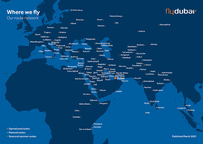 Le vaste réseau de flydubai : idéal pour découvrir l’Asie, l’Océan Indien et bien plus encore © flydubai