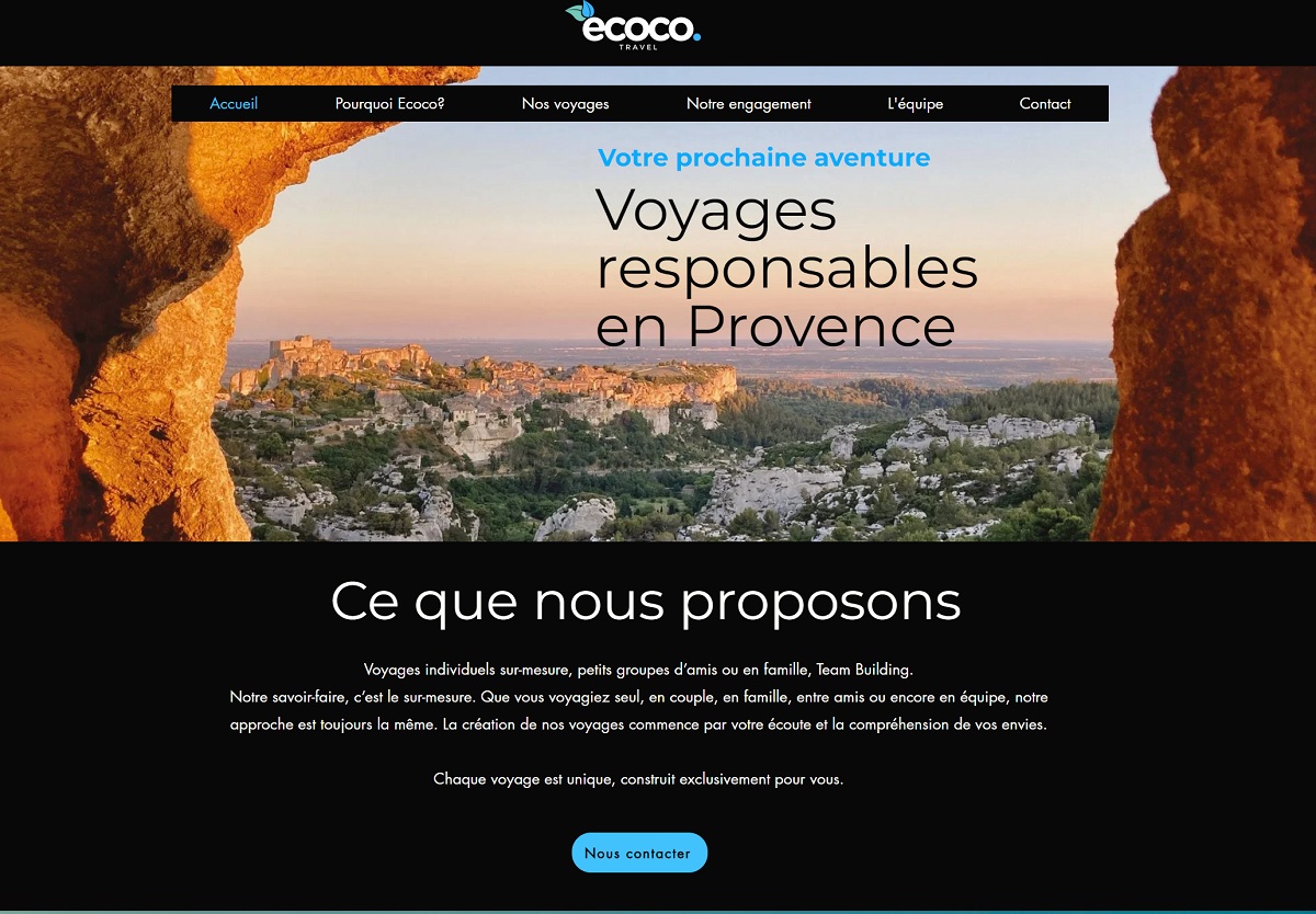 Ecoco Travel fait la part belle au slow tourisme et au voyage écoresponsable - Capture écran site Ecoco Travel