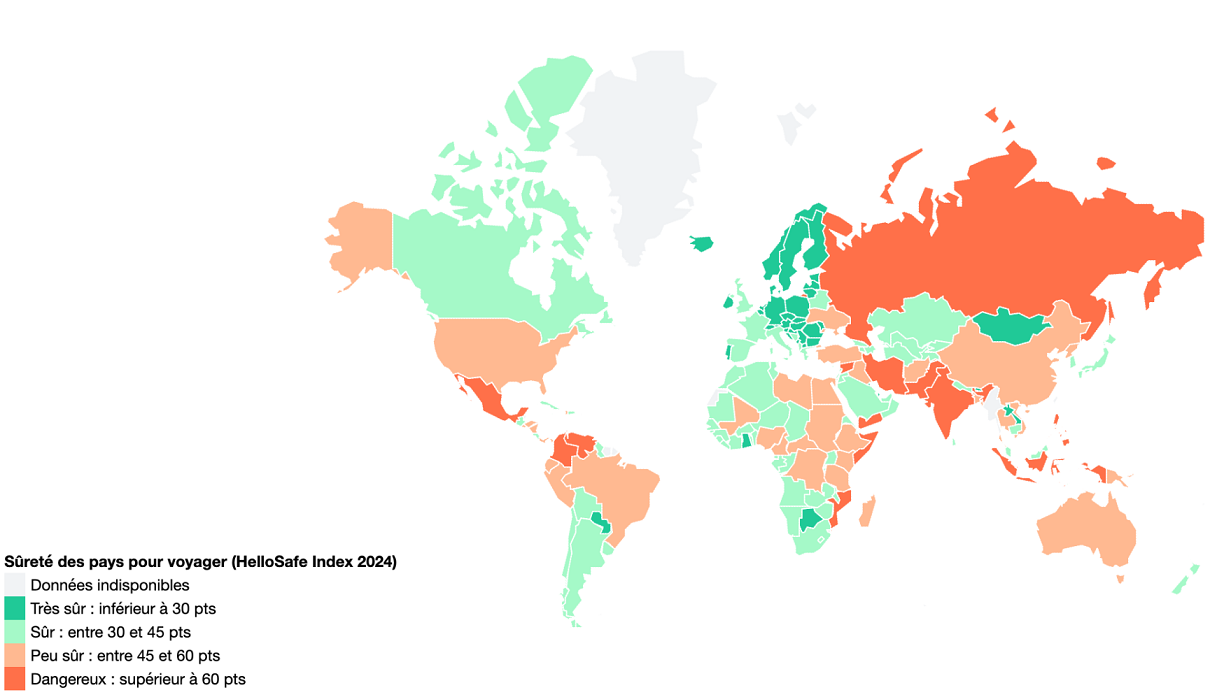 Quels sont les pays les plus sûrs pour voyager ? - ©HelloSafe