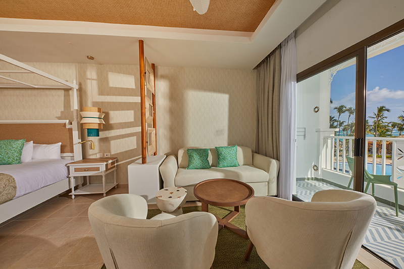 Aperçu d’une Junior Suite Deluxe : toutes les chambres de l’hôtel ont été entièrement rénovées © Bahia Principe Hotels & Resorts