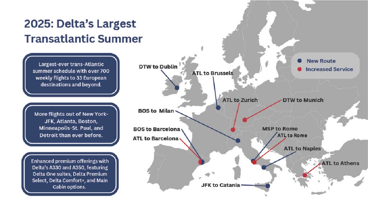 Delta étoffe son programme de vols transatlantiques notamment vers l'Europe - Photo Delta