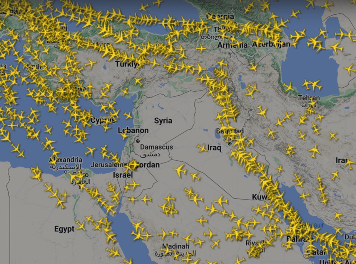 L'EASA recommande de ne pas voler dans les espaces aériens du Liban et d'Israël  - Fligth Radar