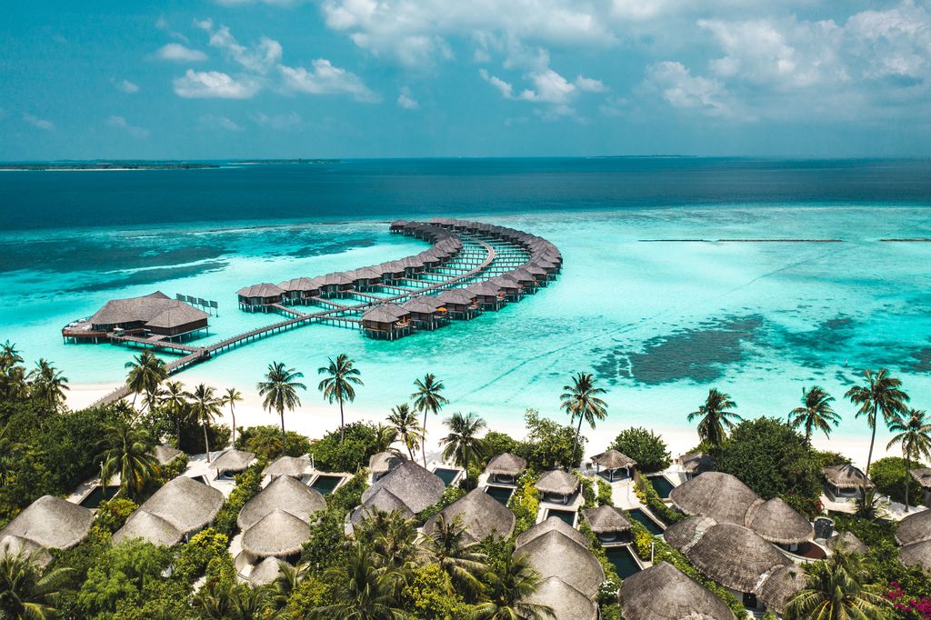 L'abondante verdure dans laquelle sont nichées les villas de plage du Sun Siyam Iru Fushi assure une cohabitation sans histoire avec les occupants "d'à côté" (©Sun Siyam Resorts)