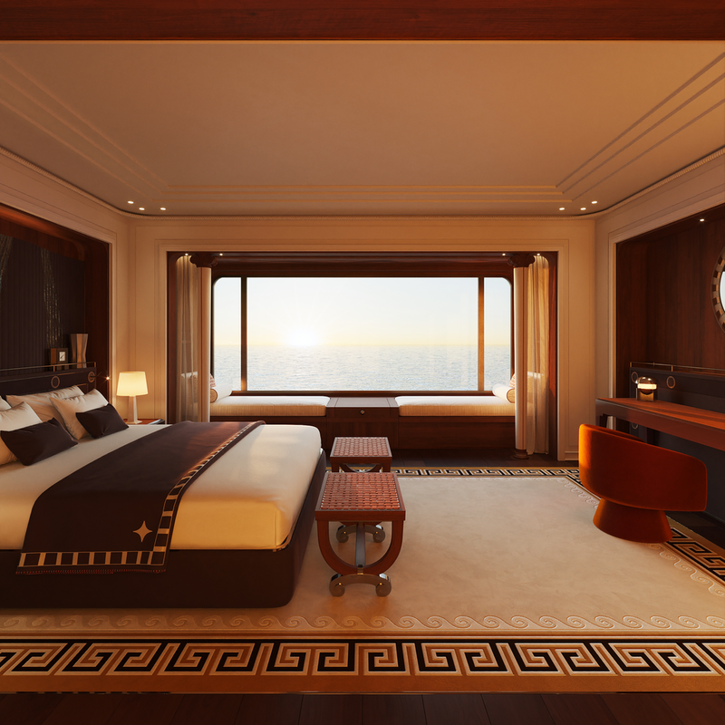 Le décor d'exception d'une suite de l'Orient Express Corinthian ©Orient Express-Maxime d’Angeac