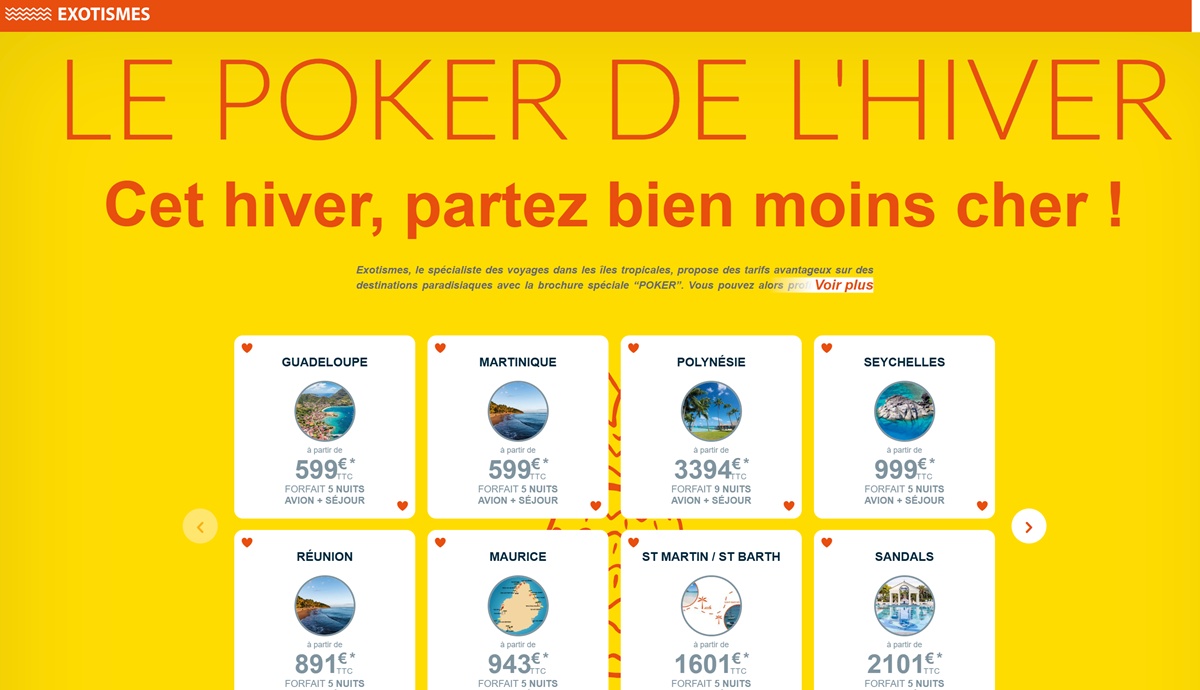 Exotismes relance son Poker de l'Hiver - Photo EXOTISMES