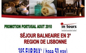 IN TOURS PORTUGAL : Promotion Portugal Août 2010 - Séjour balnéaire en hôtel 3* région de Lisbonne à partir de 385 euros par personne