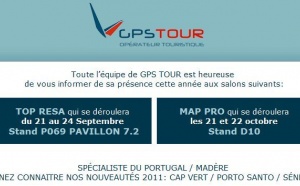 Toute l’équipe de GPS TOUR est heureuse de vous informer de sa présence cette année aux salons TOP RESA et MAP PRO