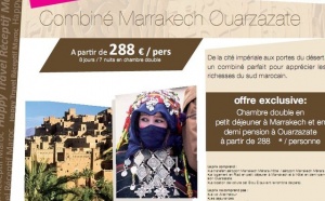 Happy Travel Maroc : Combiné Marrakech Ouarzazate à partir de 288€/personne 8 jours/7 nuits en chambre double