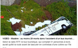 Madère : 29 morts dans un accident d'autocar