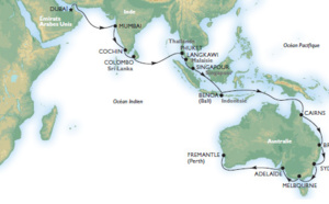 MSC Croisières : 34 jours de croisière entre la Péninsule Arabique et l'Océanie