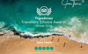 Jans Tours récompensé par TripAdvisor