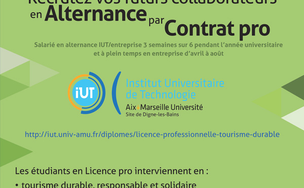 Licence professionnelle Tourisme durable en alternance