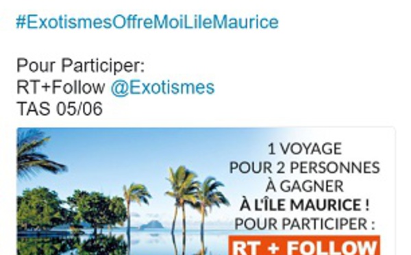 Exotismes lance un jeu concours sur Twitter