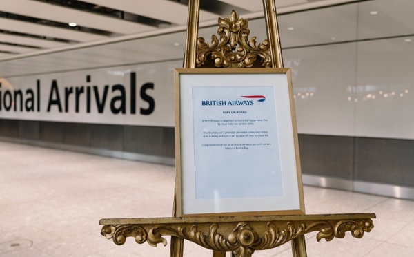 Londres Heathrow : British Airways fête la naissance du Royal Baby