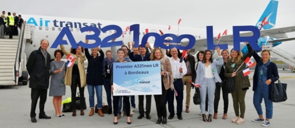 Air Transat : l'A321neoLR se pose à Bordeaux