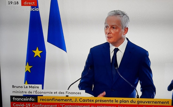 Bruno Le Maire : "Le soutien économique de l'Etat encore plus fort que lors du 1er confinement !"