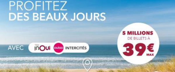 Voyages : SNCF propose 5 millions de billets à 39 euros