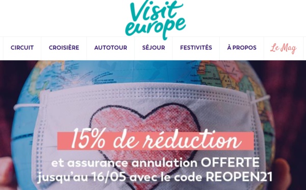 Visit Europe propose 15% de réduction sur la totalité de son offre à partir du 3 mai 2021