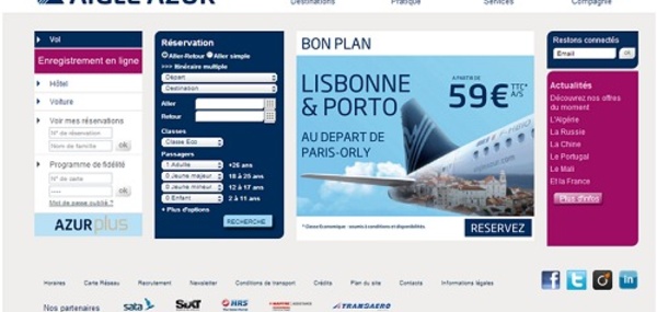 Aigle Azur offre une seconde jeunesse à son site Internet