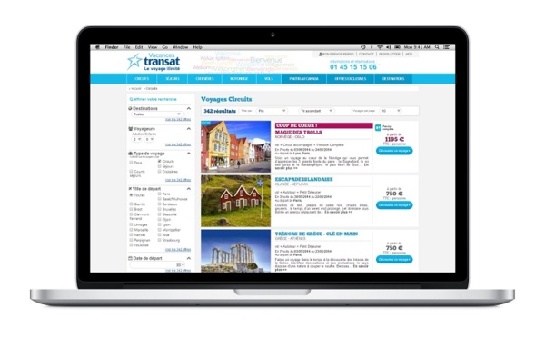 Vacances Transat : le site Internet s'adapte automatiquement à tous les écrans