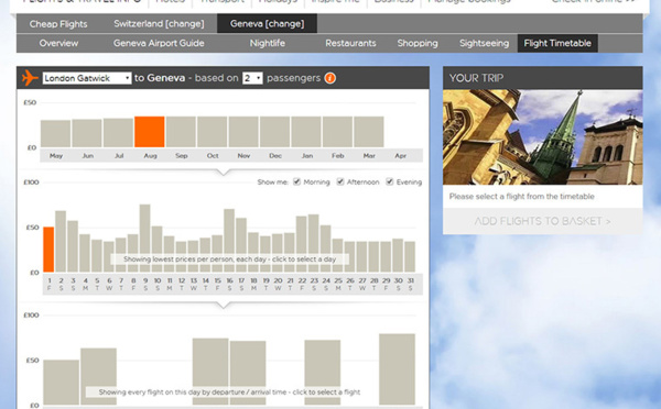 easyjet lance un outil de comparaison des tarifs sur un mois