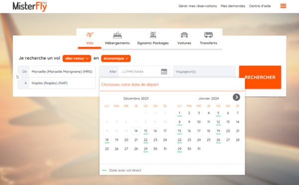 Misterfly lance le calendrier des vols directs 🔑