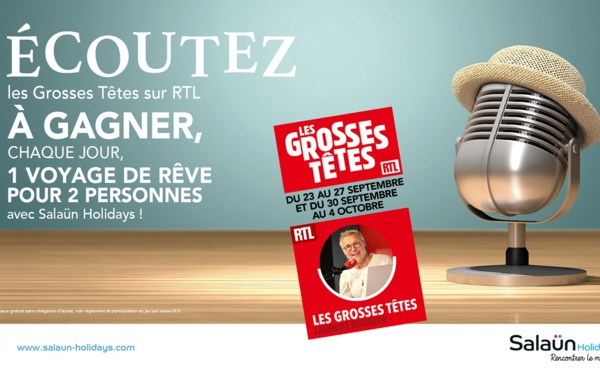 Salaün Holidays partenaire de l'émission "Les Grosses Têtes" de RTL - Photo DR