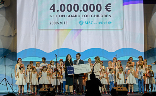 Milan Expo 2015 : MSC remet un chèque de 4 millions € à l'UNICEF