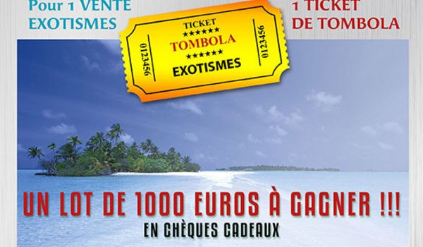 Tombola de Noël : Exotismes met en jeu un lot de 1000 € en chèques cadeaux